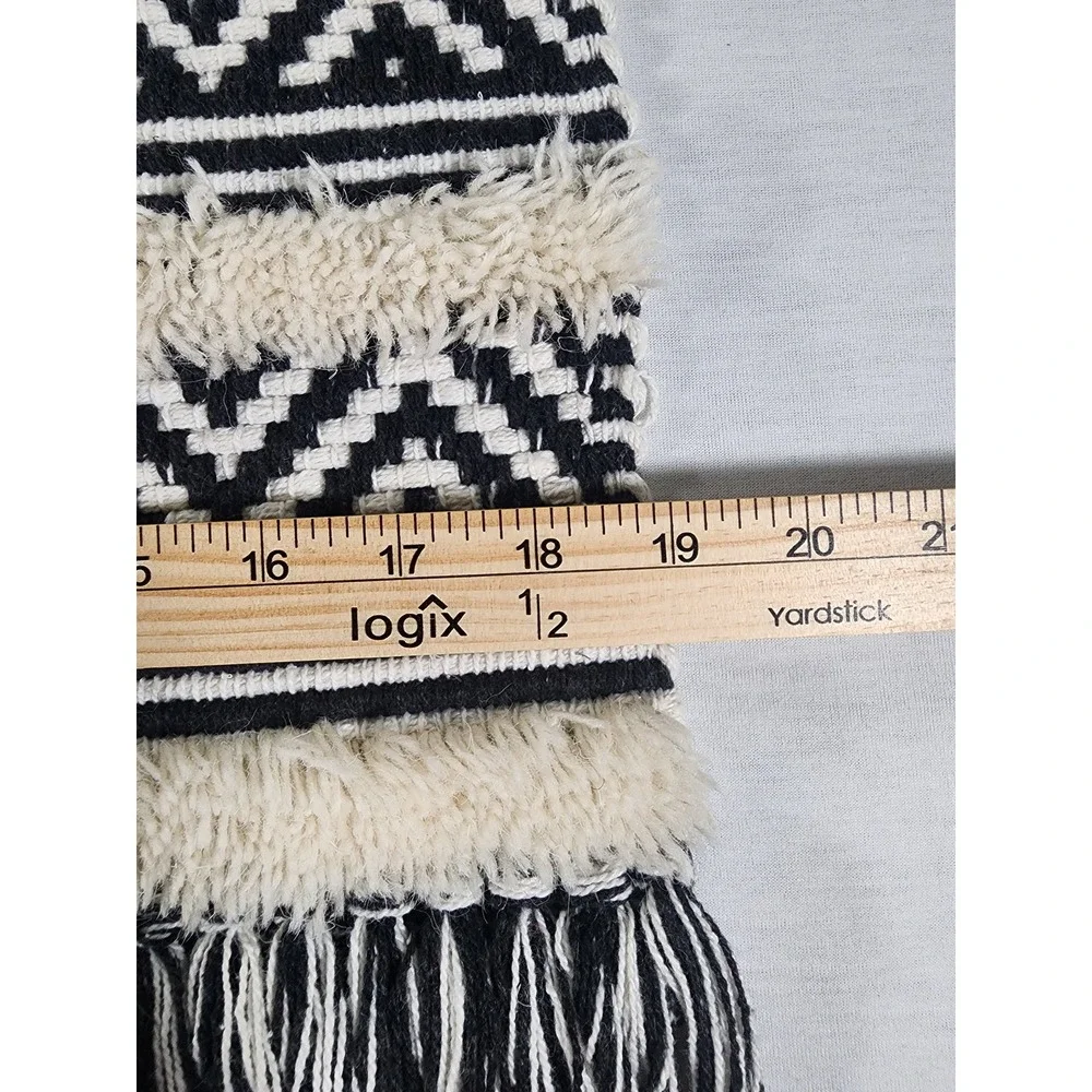 Textured Wall Hanging Geometric Chevron Tapestry Woven Fringe Tufted Cottagecore